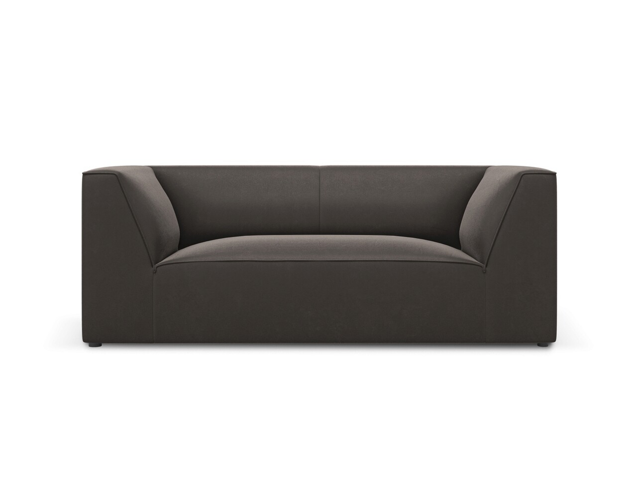 Canapea 2 locuri, Ruby, Micadoni Home, BL, 174x93x69 cm, catifea, gri inchis - imagine 6